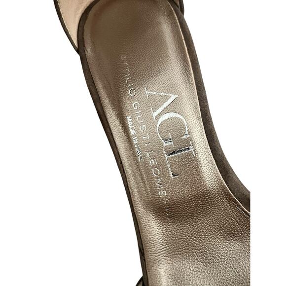 AGL Mary Kate Block Heel Sandals •36.5/ 6.5• Attilio Giusti Leombruni Suede $395 - Picture 4 of 11